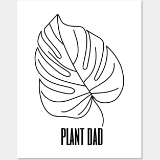 Plant Dad Monstera Leaf Garden Nature Posters and Art